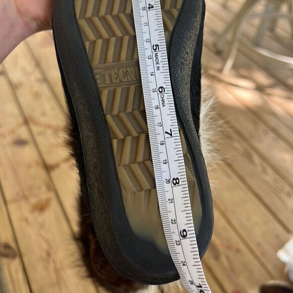 TECNICA Goat Fur Winter Boots Italy Leather Wedge Women 37/5 - Picture 11 of 11